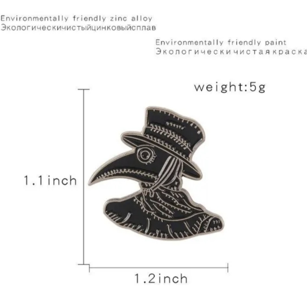 Plague Doctor Enamel Pin - Picture 3 of 4